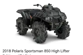 Polaris, sportman 850 high lifter edition, 2018